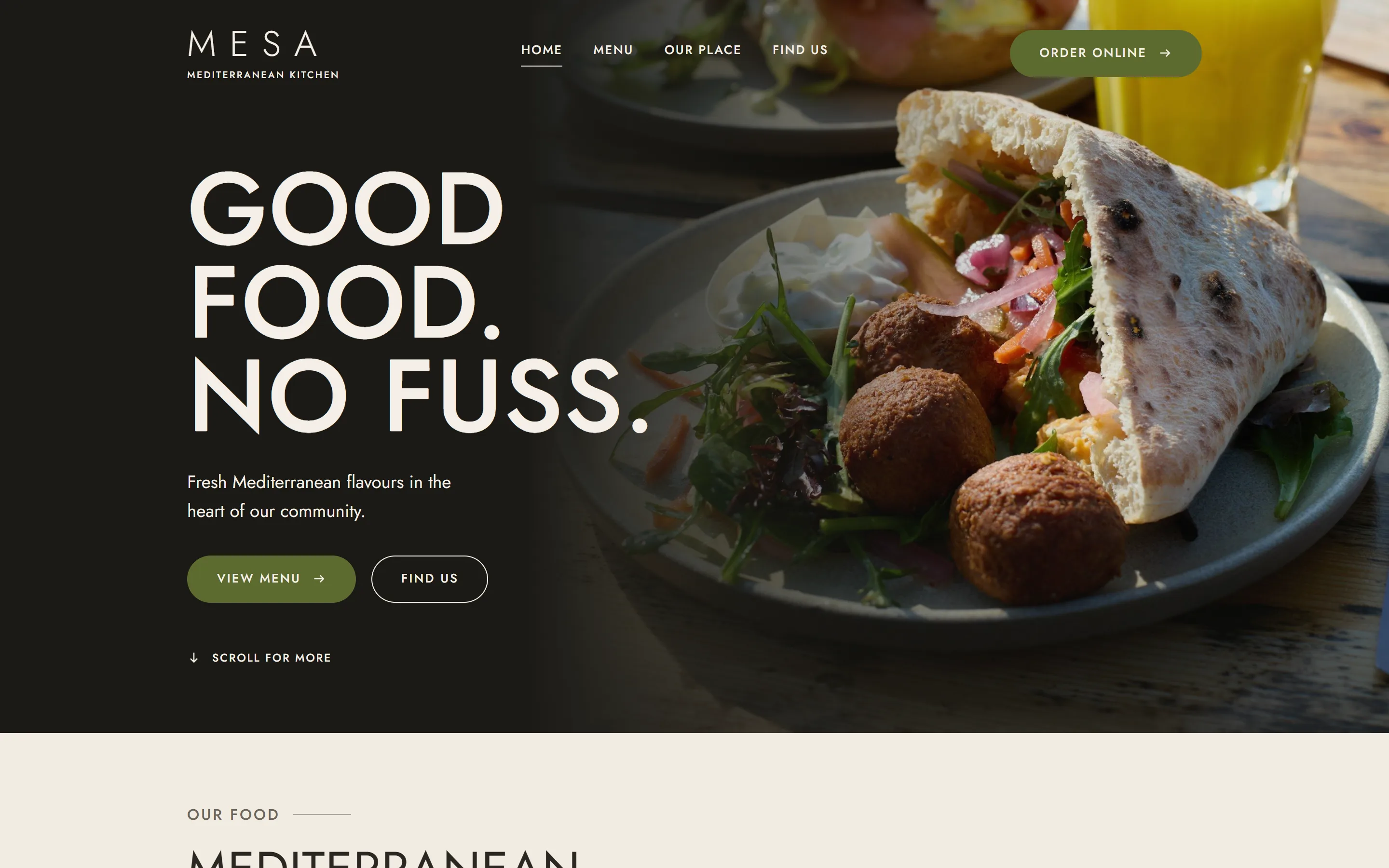 The Mesa website on a laptop